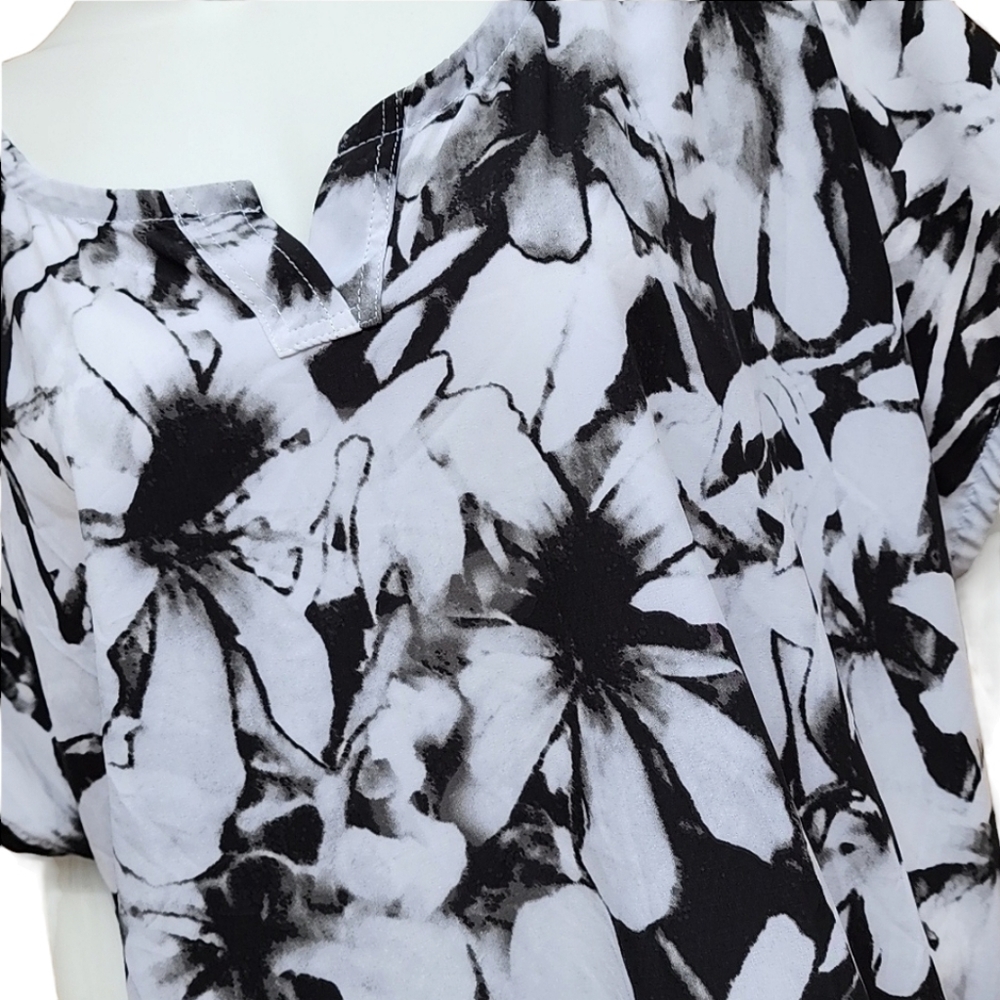 HANDMADE Tie Dye Tunic Top Plus 1X Swim Cover Up Dress Ruched Sides Floral - Picture 11 of 16